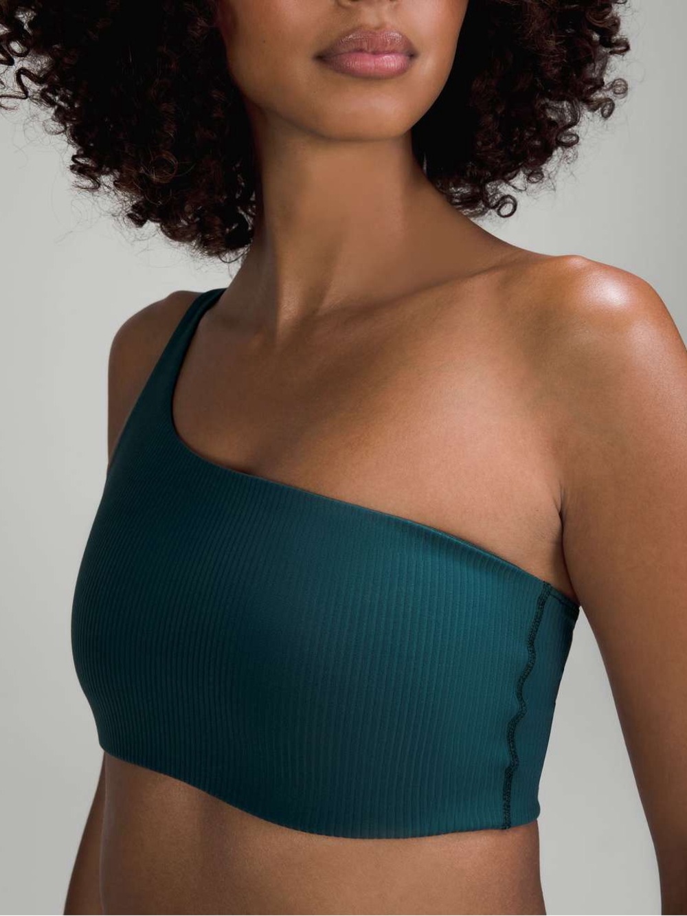 Lululemon Ribbed Nulu Asymmetrical bra light Support, A/B grn Jasper 4